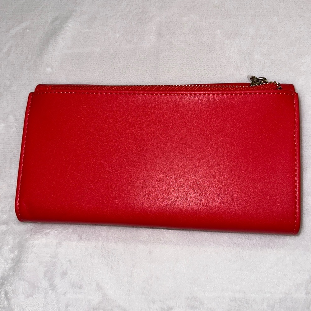 A New Day Red Wallet w/ Gold Tone Accents NWOT